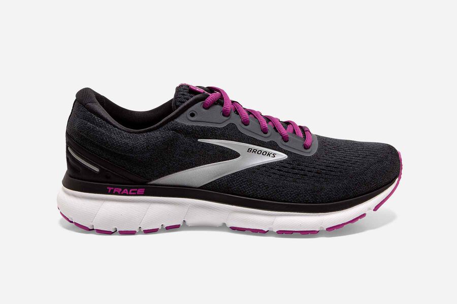 Brooks Trace Road Running Shoes Womens Black/Purple 134560-JTG